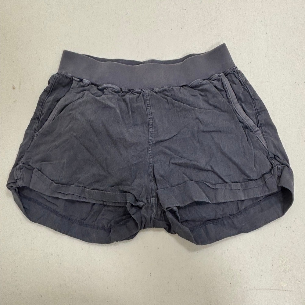 Faherty Gray Tencel Linen Cotton Blend Elastic Waist Shorts Womens Small